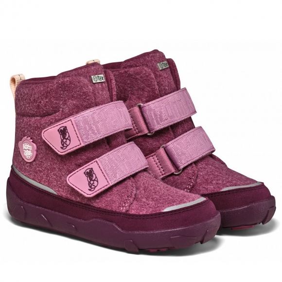 Affenzahn Wolle Comfy Otter Klettstiefel in Pink, Lila