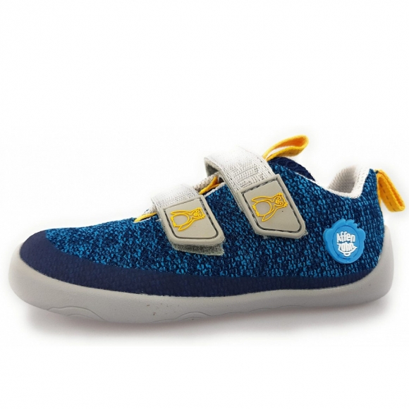Affenzahn Knit Happy Penguin Klettschuh in blue