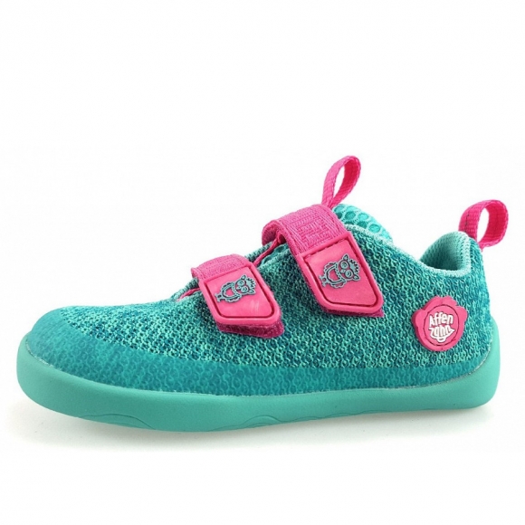 Affenzahn Knit Happy Owl Halbschuh in turquoise
