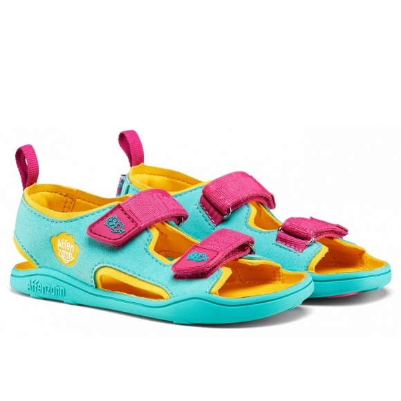 Affenzahn Airy Eule Sandalette in türkis pink