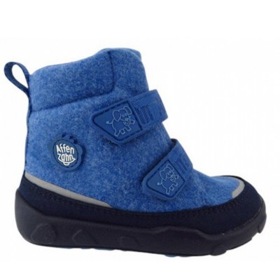 Affenzahn Elefant Comfy Wool Klettstiefel in blau
