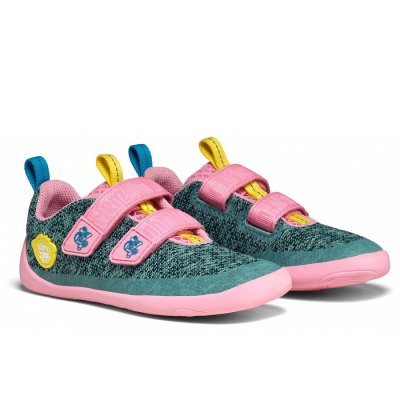 Affenzahn Knitt Happy Chamäleon Klettschuh in grün rosa