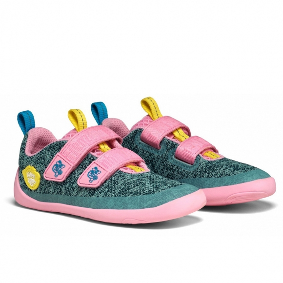 Affenzahn Knitt Happy Chamäleon Klettschuh in grün rosa