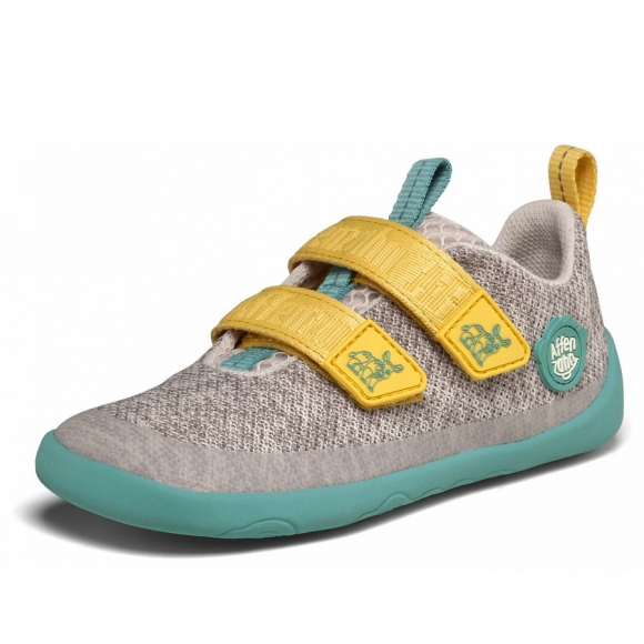 Affenzahn Knit Happy Naßhorn Klettschuh in grau-grün
