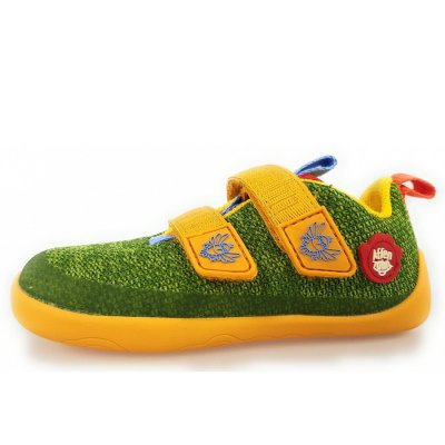 Affenzahn Knit Happy Bird of Paradi Klettschuh in grün/Orange