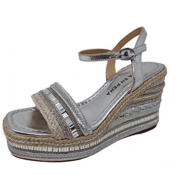 Alma En Pena Keilsandalette in silver diva