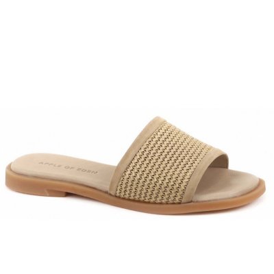 Apple of Eden flache Pantolette in beige Apple of Eden flache Pantolette in beige