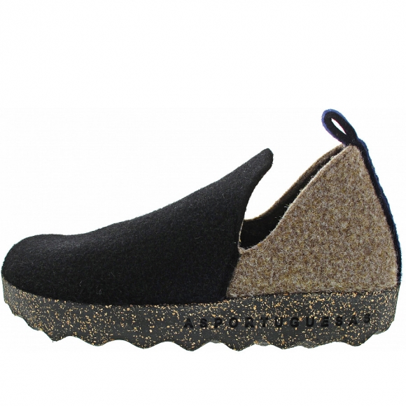 ASPORTUGUESAS City M Hausschuh in black-taupe