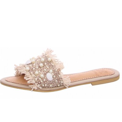 BaliBali Fringshell Pantolette in 40 beige