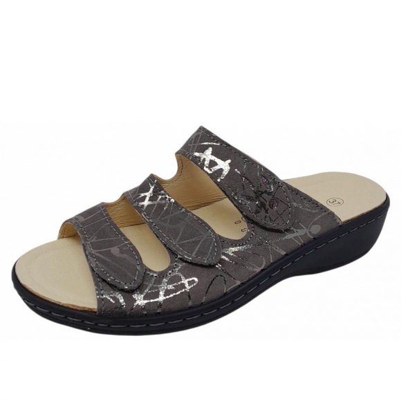Belvida Pantolette in grau silber
