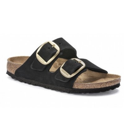 Birkenstock Arizona Big Buckle Pantolette in black gold