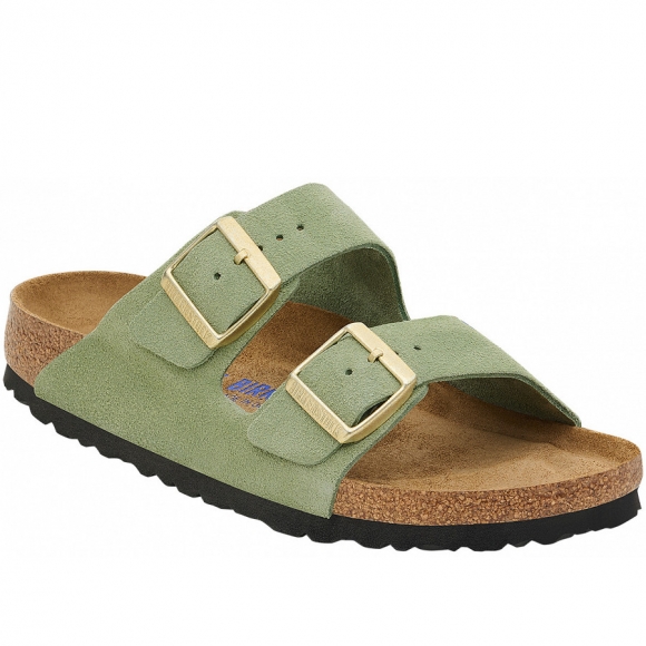 Birkenstock Arizona Pantoletten in Green Tea