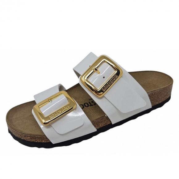 Birkenstock Sidney Cushion Buckle Pantolette in white