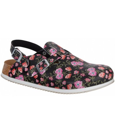 Birkenstock Pantolette in blooming roses black