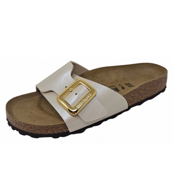 Birkenstock Catalina Cushion Buckle Pantolette in gracful pearl white