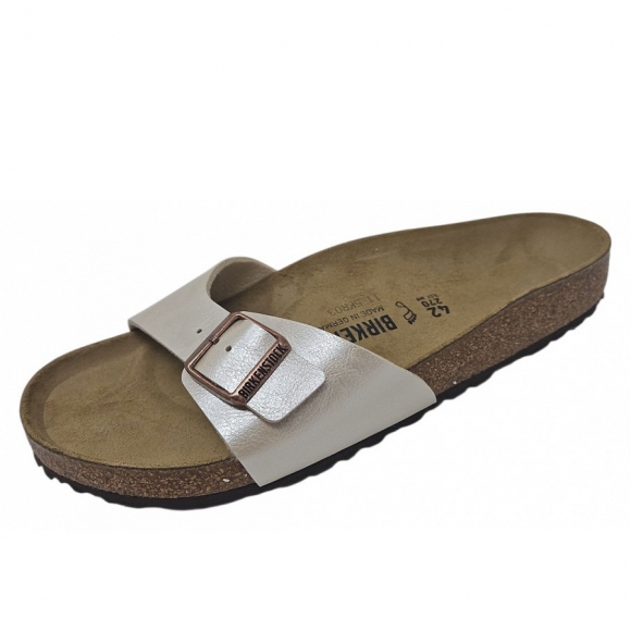 Birkenstock Madrid Narrow Pantolette in pearl white