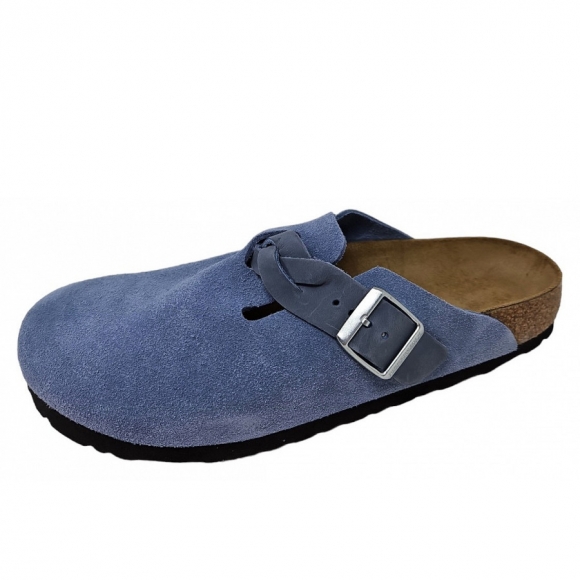 Birkenstock Boston Braided Clogs in leoi blue
