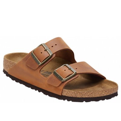 Birkenstock Arizona Pantoletten in Cognac