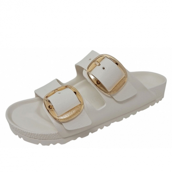 Birkenstock Arizona Big Buckle EVA Pantolette in eggshell