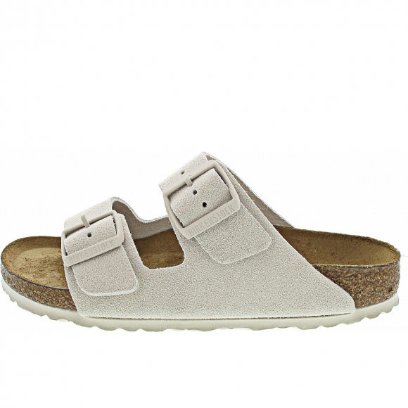 Birkenstock Arizona SFB VL Weichbettu Pantolette in antique White