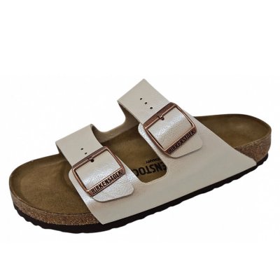 Birkenstock Arizona Pantolette in graceful pearl white