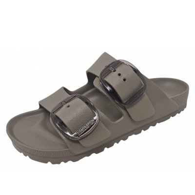 Birkenstock Ârizona Big Buckle Narrow Pantolette in gray taupe EVA