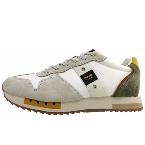 Blauer USA Queens01 sportlicher Schnürer in white/beige WHI/BEI