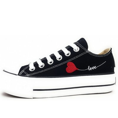 British Knights Sneaker in blk/Hearts British Knights Sneaker in blk/Hearts