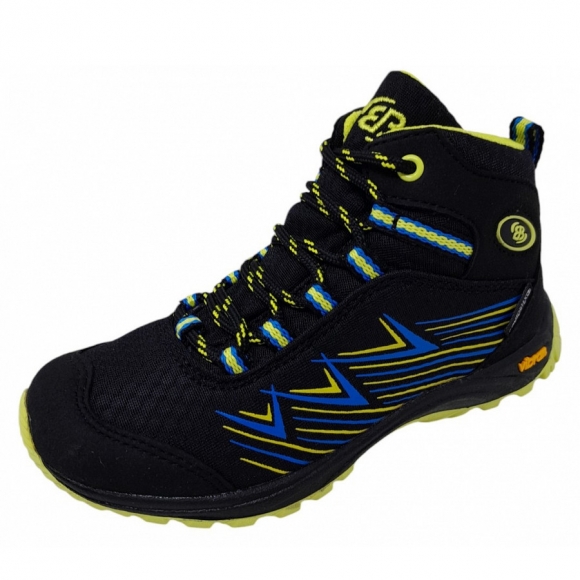 Brütting Chestna High Wanderschuh in schwarz blau lemon