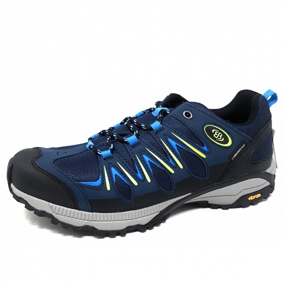 Brütting Expedition Wanderschuh in marine-blau-lemon