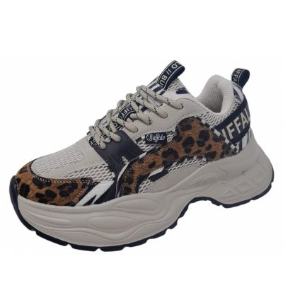 Buffalo Yuno One Sneaker in beige animal mix Buffalo Yuno One Sneaker in beige animal mix