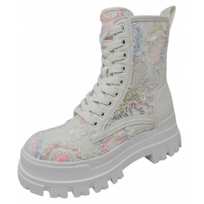 Buffalo Sommerstiefel Stiefel in white rose blue