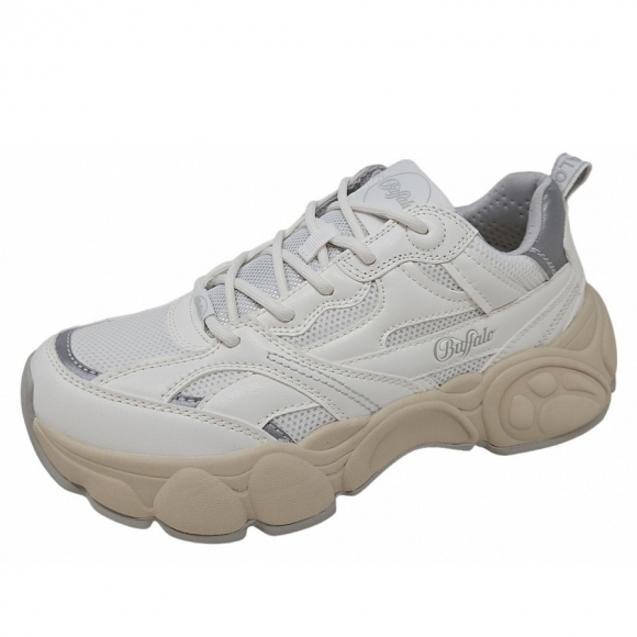 Buffalo Sneaker in white silver
