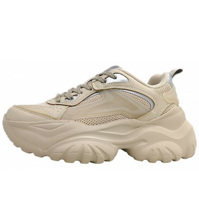 Buffalo Bliss Mesh sportlicher Schnürer in cream/silver Buffalo Bliss Mesh sportlicher Schnürer in cream/silver