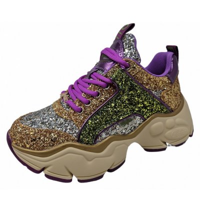 Buffalo Sneaker in gold silber berry Glitter