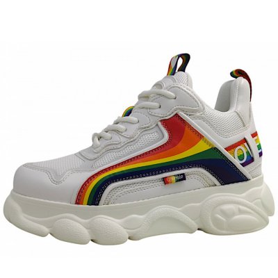 Buffalo sportlicher Schnürer in white/rainbow