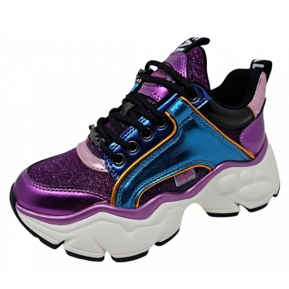 Buffalo Binary Glam Sneaker in purble blue metalic