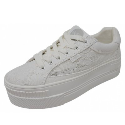 Buffalo Leinenschuh in white