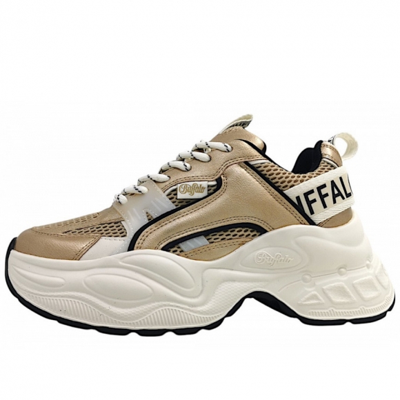 Buffalo Yuno sportlicher Schnürer in cream/gold/black