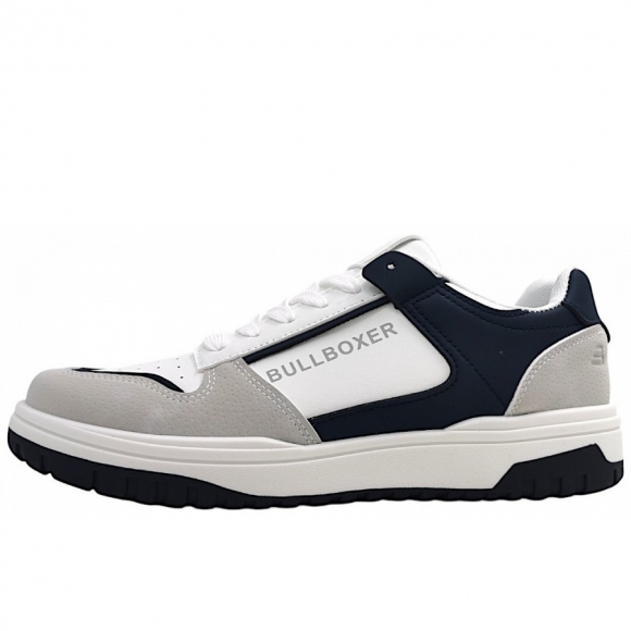Bullboxer sportlicher Schnürer in white/navy 1141