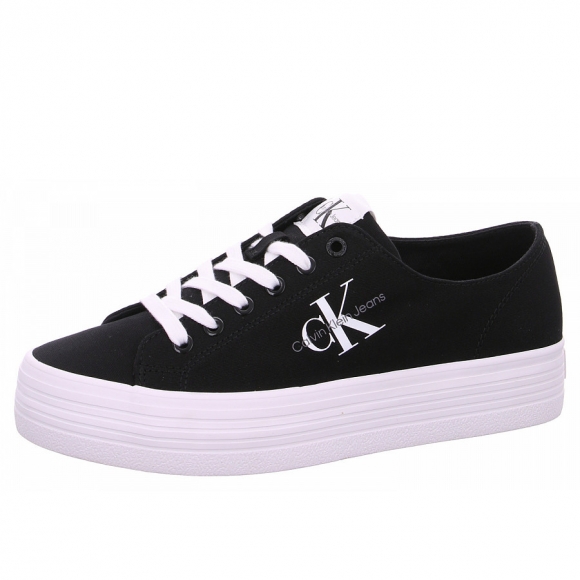 Calvin Klein Vulc Flatform Essential Leinenschuh in BDS black
