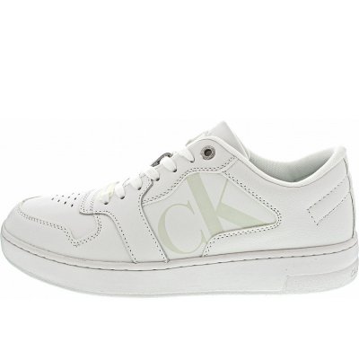 Calvin Klein Basket Cupsole Bold Mono Sneaker low in triple white Calvin Klein Basket Cupsole Bold Mono Sneaker low in triple white
