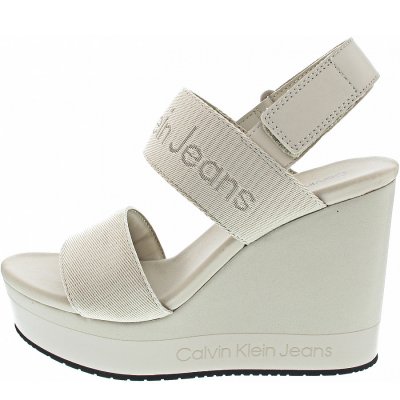 Calvin Klein Wedge Sandal Webbing IN M Sandale in eggshell