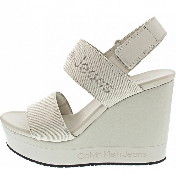 Calvin Klein Wedge Sandal Webbing IN M Sandale in eggshell