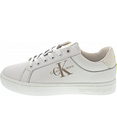 Calvin Klein Classic Cupsole Fluo Sneaker in white-ancient white Calvin Klein Classic Cupsole Fluo Sneaker in white-ancient white