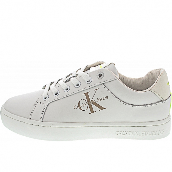Calvin Klein Classic Cupsole Fluo Sneaker in white-ancient white
