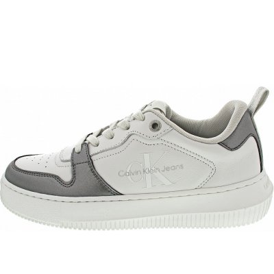Calvin Klein Chunky Cupsole Laceup Met Sneaker in white-silver