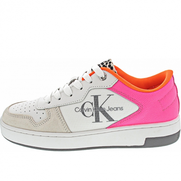 Calvin Klein Basketball Cupsole Low 3 Sneaker in white-party pink