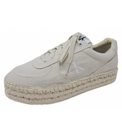 Calvin Klein Espandrill Sneaker CS Leinenschuh in cremewhite Calvin Klein Espandrill Sneaker CS Leinenschuh in cremewhite