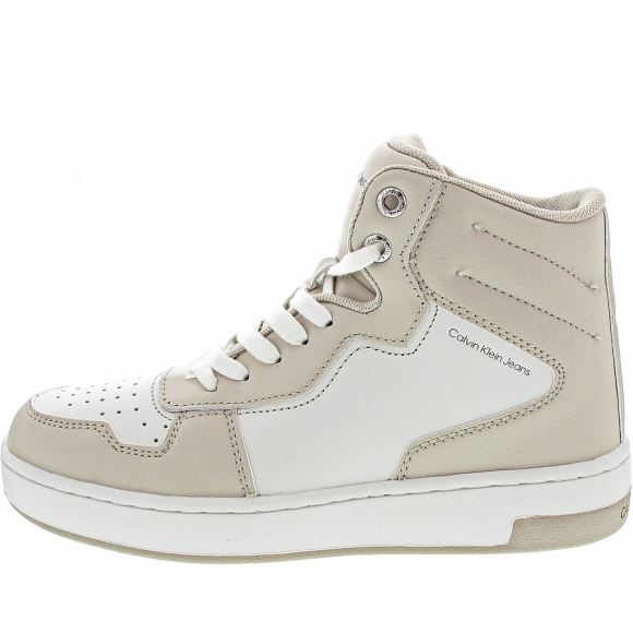 Calvin Klein Basketball Cupsole Mide Sneaker high in white-eggshell